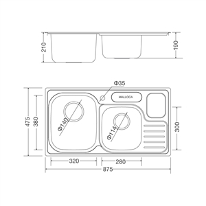 Chậu rửa chén Malloca MS 1024